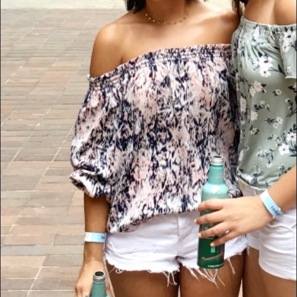 Aqua off the shoulder top Bloomingdales